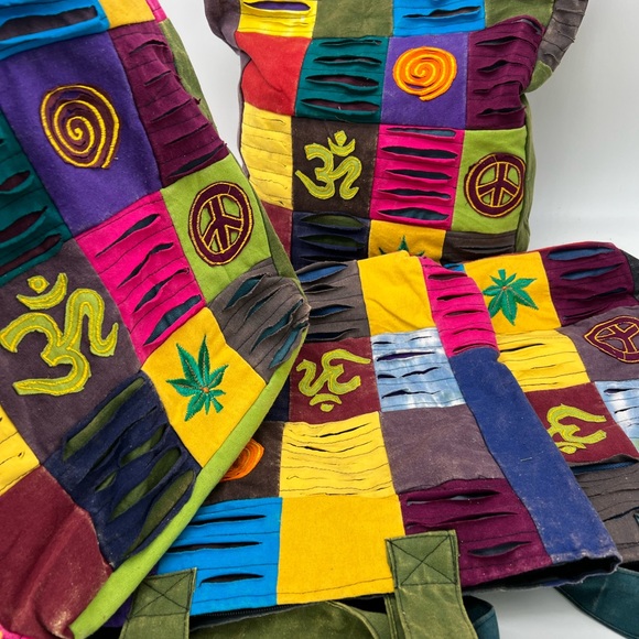 Colorful patchwork hippie tote bag - Picture 9 of 16